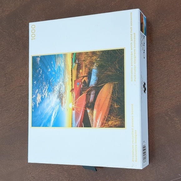 1000 Piece Rhode Island Beach Sunrise Puzzle Buffalo Games Colorful Kayak - Picture 7 of 9